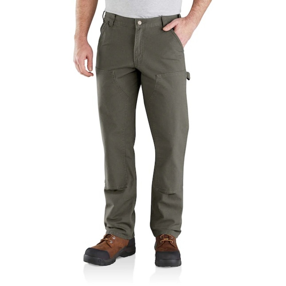 Carhartt Relaxed Fit Double Front Carpenter Work Pants Moss Green Size 42 x 34